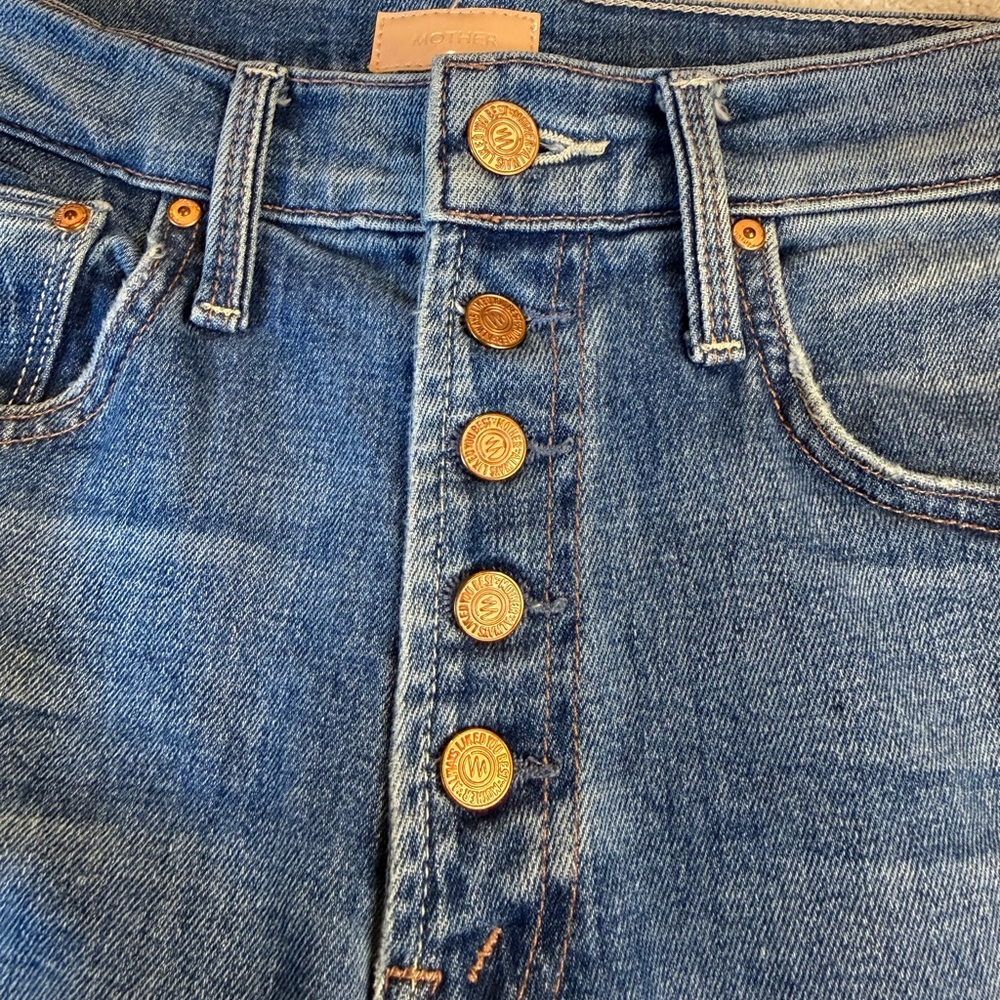 Mother Distressed Straight Leg Jeans Size 24 - Picture 9 of 12